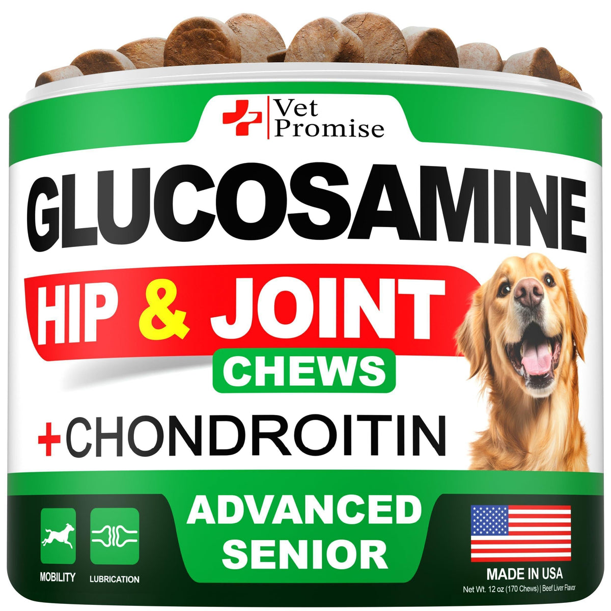 Glucosamine for Dogs Hip & Joint Chews 170 Count