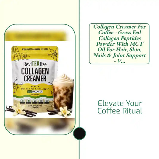 Collagen Creamer for Coffee - Grass Fed Collagen Peptides Powder with MCT Oil for Hair, Skin, Nails & Joint Support - Vanilla by@Outfy