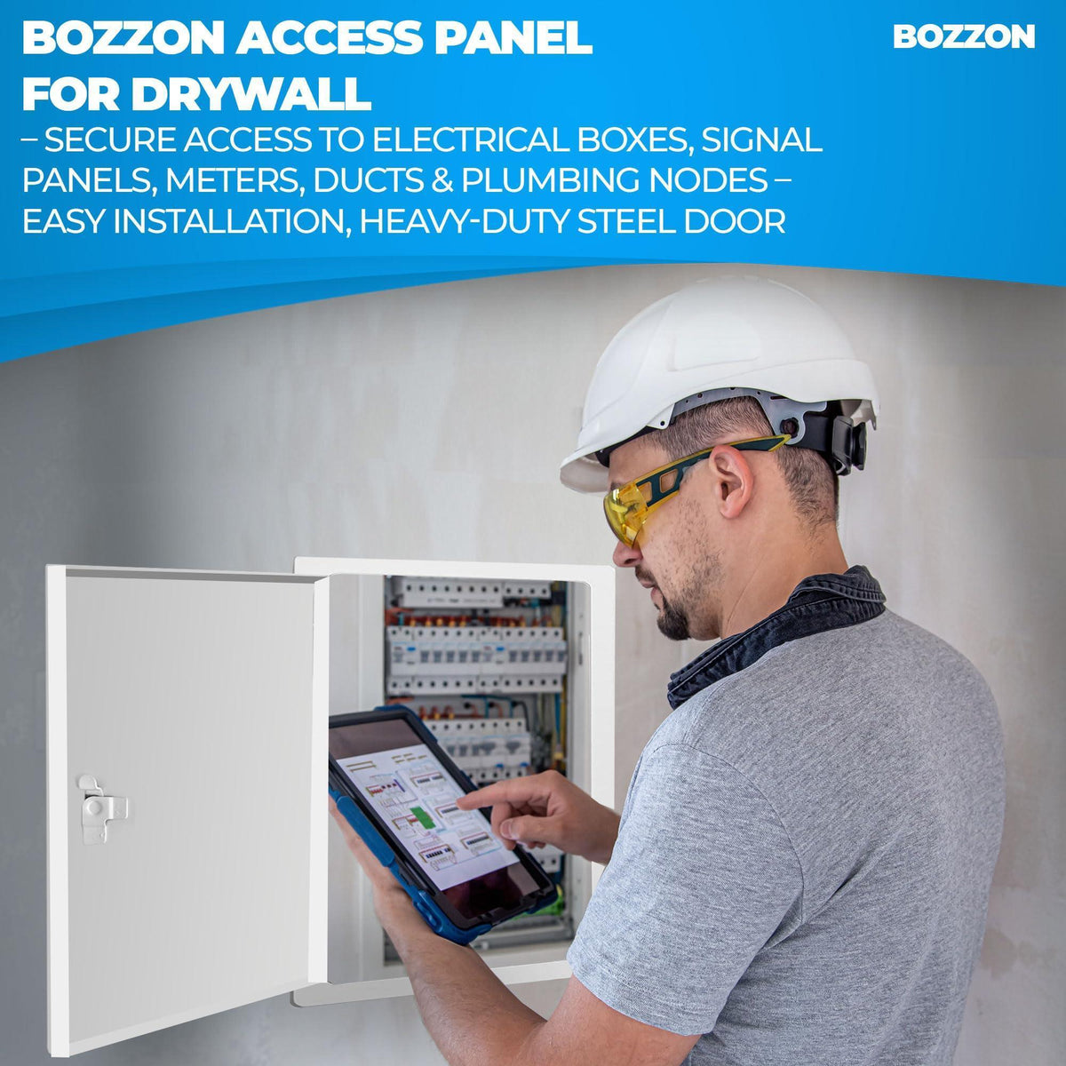 Access Panel for Drywall with Screwdriver Latch 12 x 12 inch Metal Door with a 1.2 mm Thick Frame Wall Hole Cover Access Door Plumbing Access Panel for Drywall Heavy Durable White