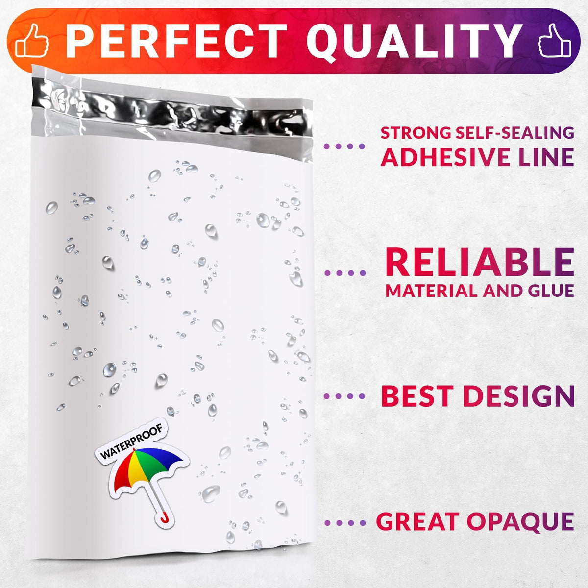 White Gusseted Poly Mailers 24 x 21 x 6 Inch Pack of 25 Poly Shipping Envelopes for Clothing 2.5 Mil. Plastic Shipping Bags Self Seal. Mailing Packages