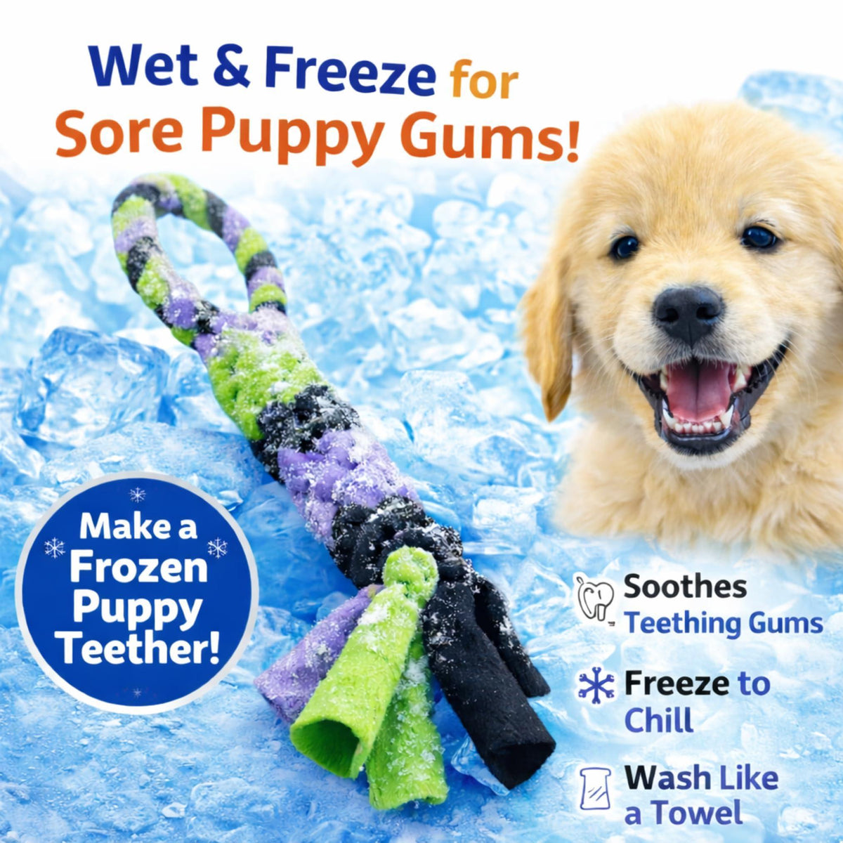 Interactive Tug & Treat-Dispenser Toy for Dogs Teething Relief Orange