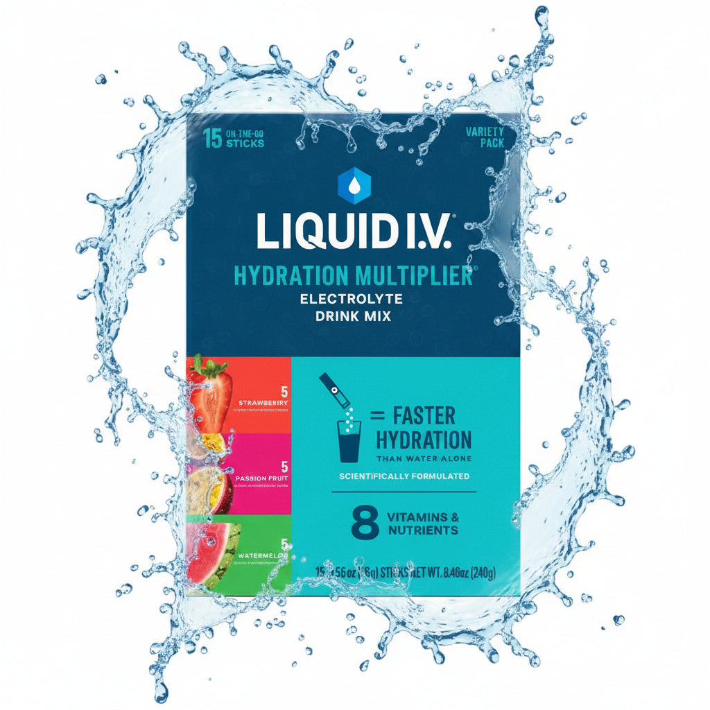 Liquid I.V.® Hydration Multiplier® – 3-Flavor Variety Pack (Strawberry, Passion Fruit, Watermelon)