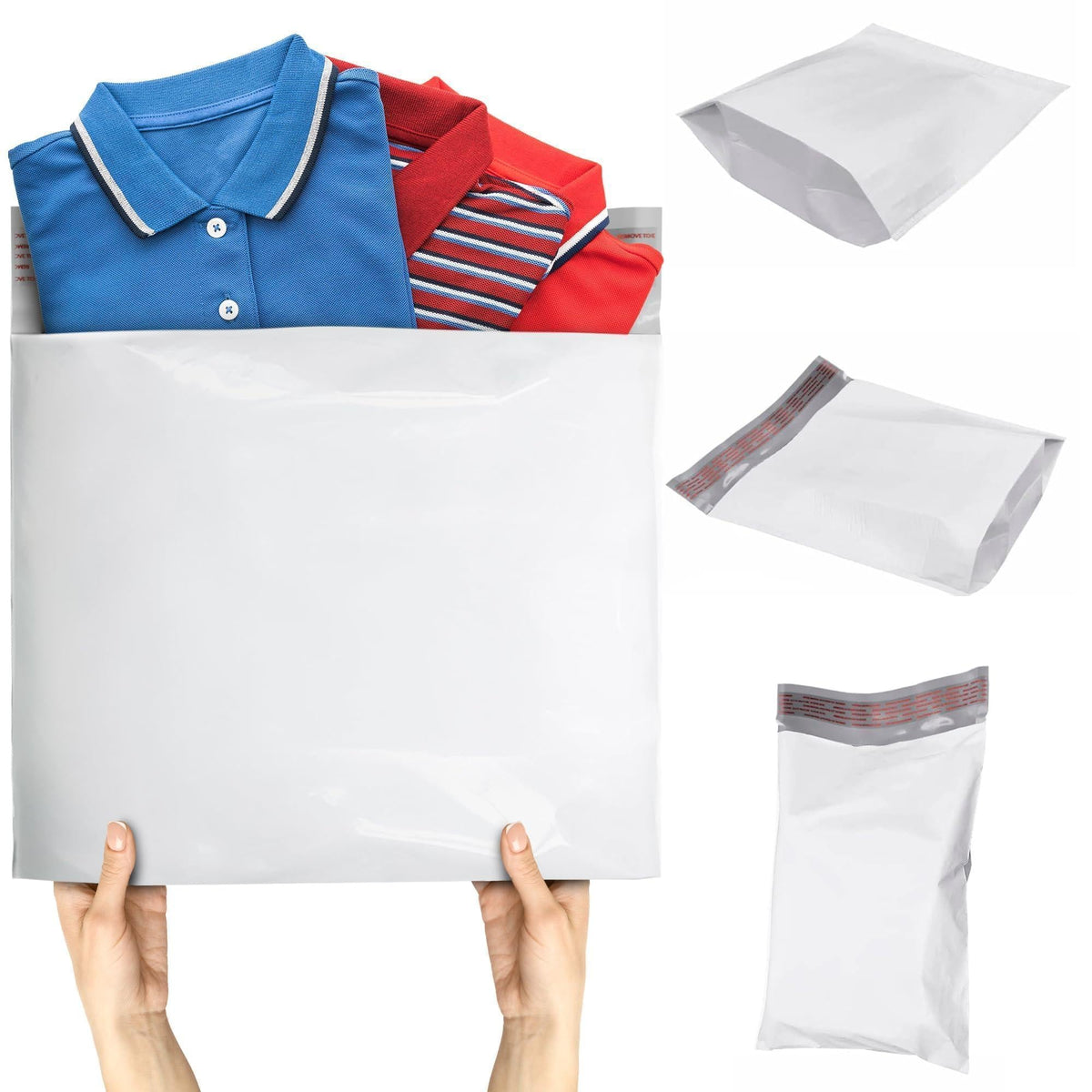 White Gusseted Poly Mailers 24 x 21 x 6 Inch Pack of 25 Poly Shipping Envelopes for Clothing 2.5 Mil. Plastic Shipping Bags Self Seal. Mailing Packages