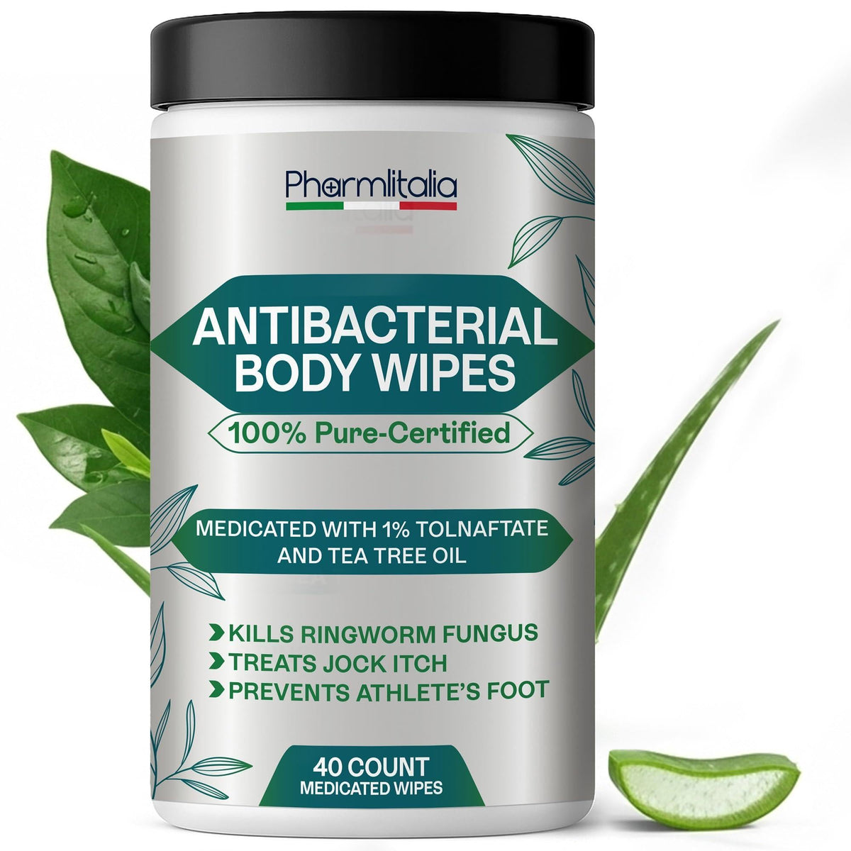 Body Wipes for Men Women 40 Pcs Cleansing Body Wipes for Wrestling Combat Gym Camping Tea Tree Oil Athlete's Foot 40 Wipes