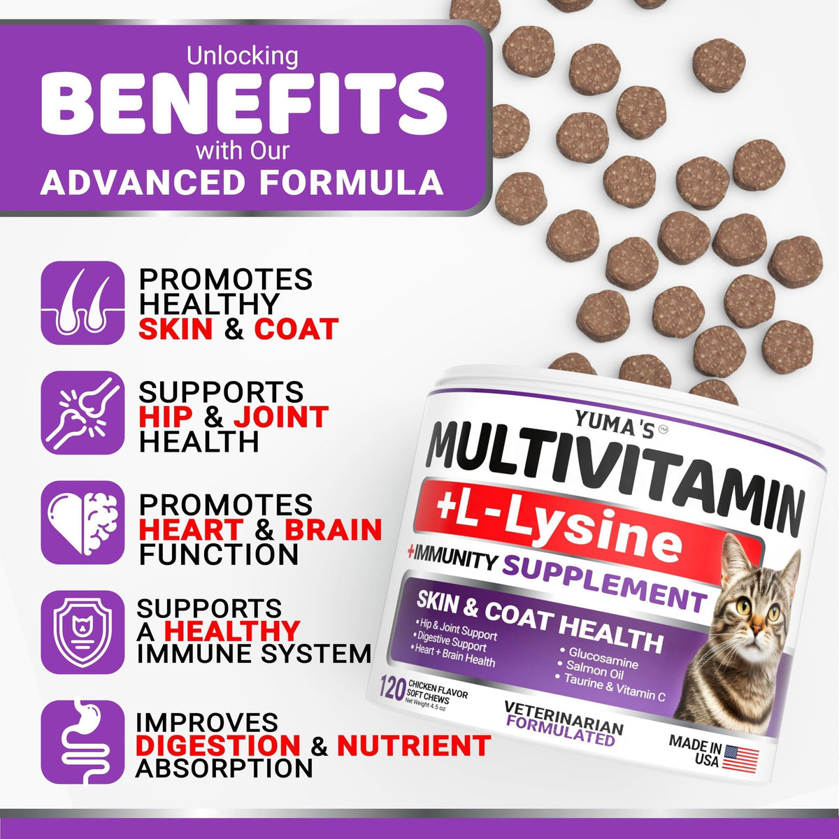 Cat Multivitamin Chews Hip & Joint Immune Skin & Digestion Support