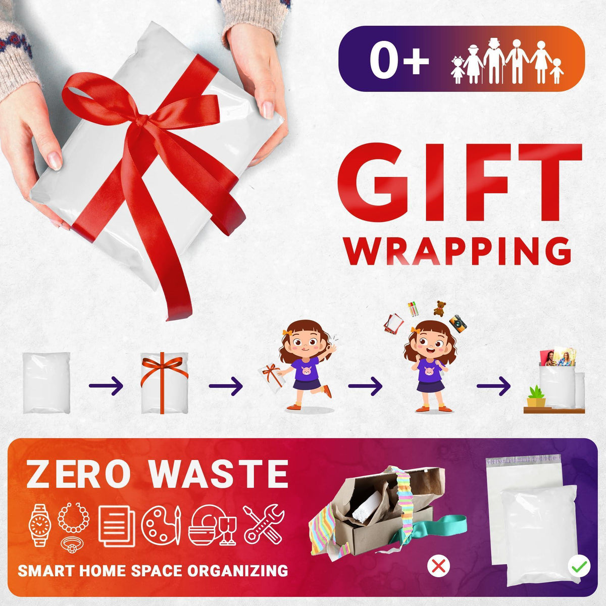 White Gusseted Poly Mailers 24 x 21 x 6 Inch Pack of 25 Poly Shipping Envelopes for Clothing 2.5 Mil. Plastic Shipping Bags Self Seal. Mailing Packages