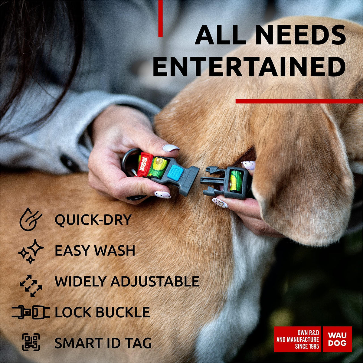 Nylon Dog Collar Adjustable All Sizes Breakaway Plastic Buckle & QR Tag Avocado