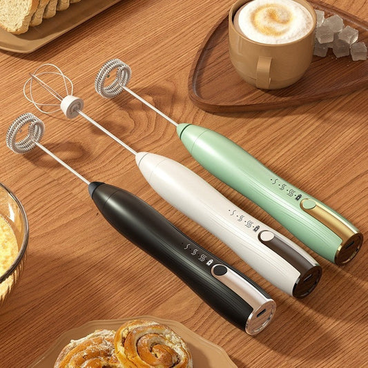 USB Rechargeable Electric Egg Beater & Milk Frother – 3-Speed Wireless Hand Mixer | 3 Colors