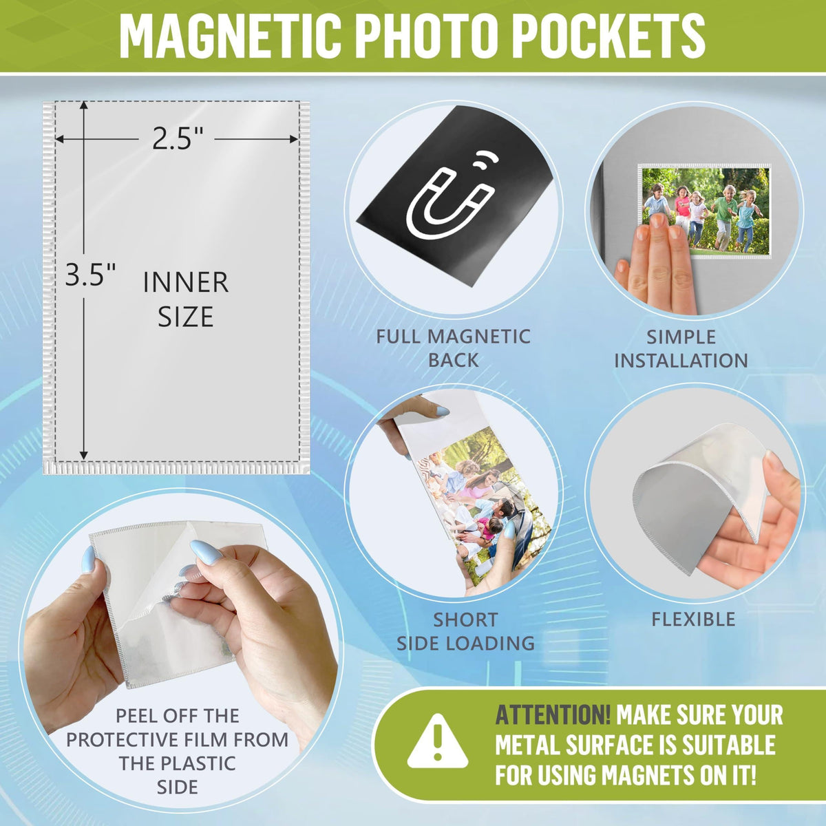 30 Pack 2.5x3.5 Magnetic Picture Frames for Refrigerator Wallet Sized   White Small Magnet Picture Frames for Fridge Magnetic Photo Sleeves Locker Magnet Frame Magnetic Photo Pockets Magnetic Picture Holder