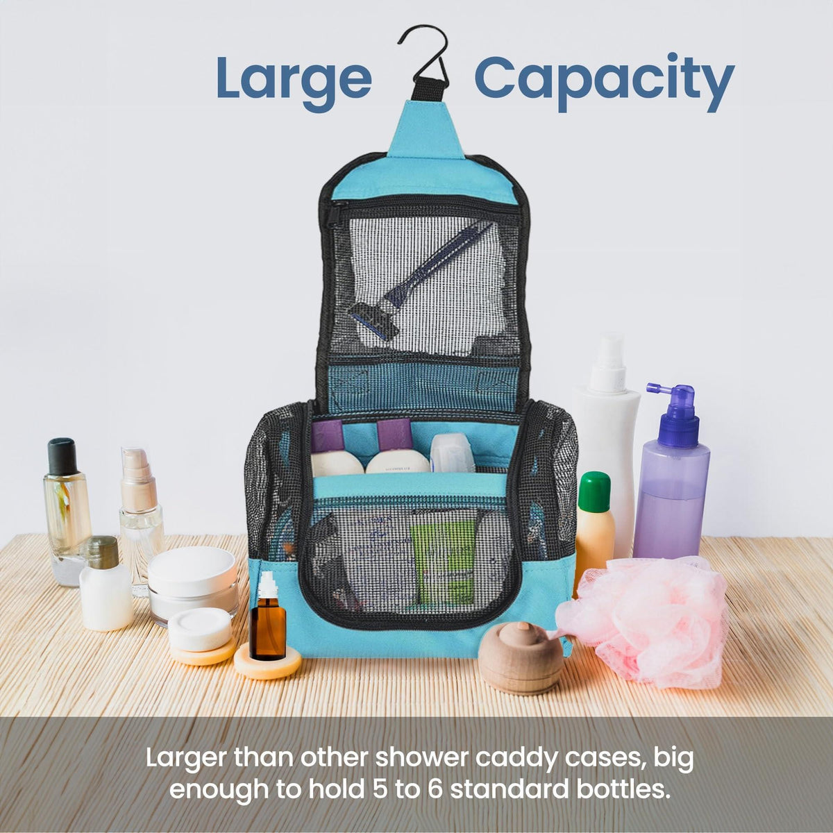 The Fine Living Co. Portable Shower Caddy Hanging Mesh Shower Caddy,10x4x8