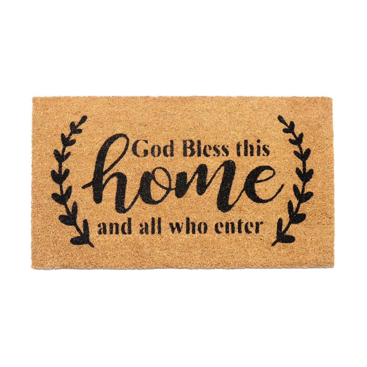 Welcome Doormats 30x17 inch Natural Coco Coir Mats with Non Slip PVC Backing