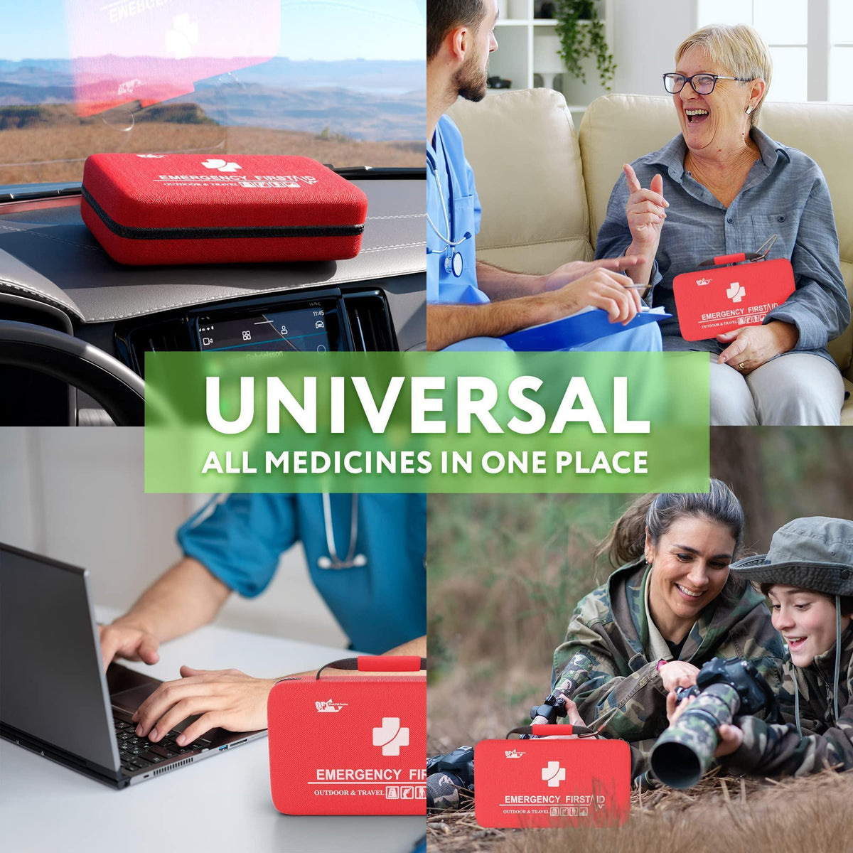 Small First Aid Kit for Car Office 121 Pieces Sturdy Red EVA Travel First Aid Kit with Zip Carabiner Waterproof Basic First Aid Kit for Home Portable Mini Emergency First Aid Kit Travel