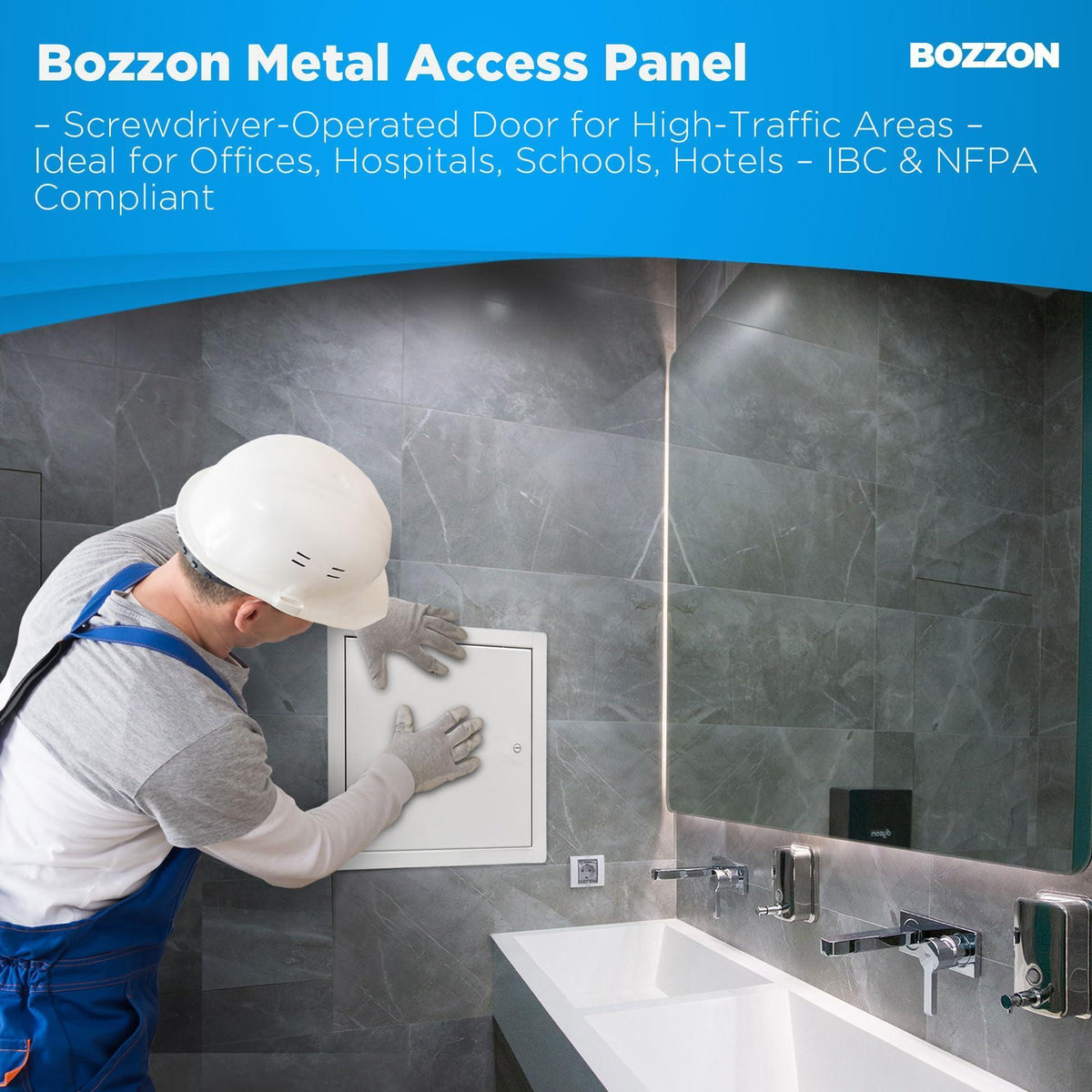 Access Panel for Drywall with Screwdriver Latch 12 x 12 inch Metal Door with a 1.2 mm Thick Frame Wall Hole Cover Access Door Plumbing Access Panel for Drywall Heavy Durable White