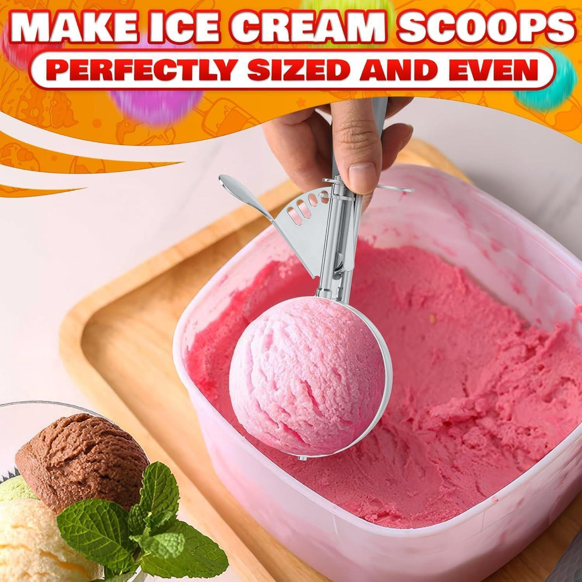 4 oz Ice Cream Scoop with Trigger Release #8 – Stainless Steel Versatile Tool for Baking Cookies and Desserts  Durable Easy to Clean Dishwasher Safe Ergonomic Design for Precise Culinary Portions