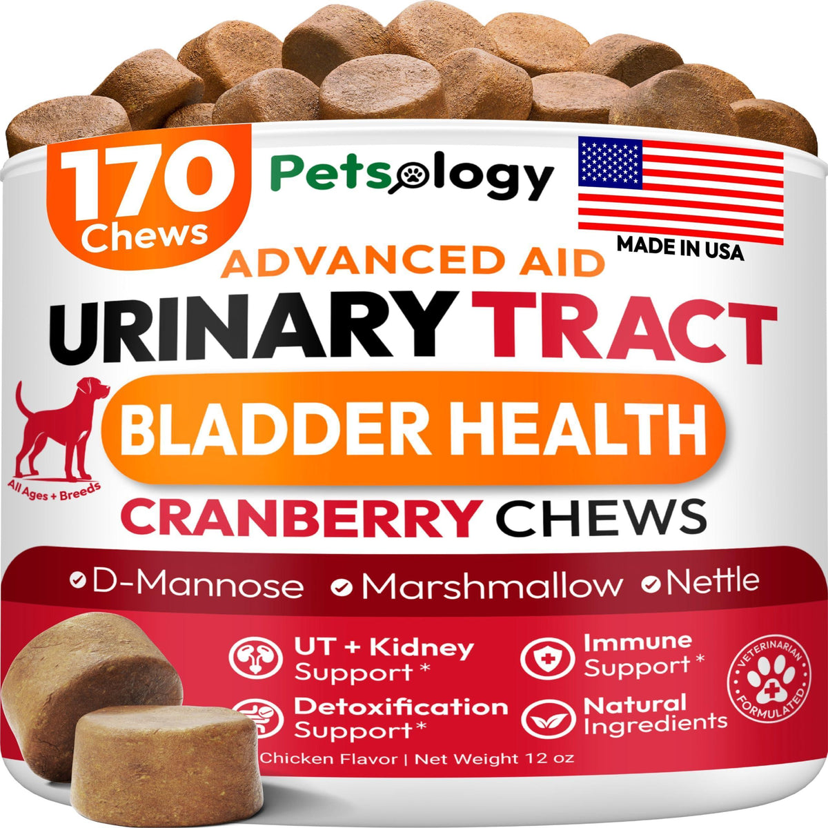 Dog UTI Treatment Cranberry Multivitamin Supplement