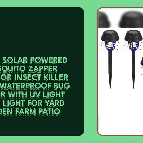 4 Pack Solar Powered Mosquito Zapper Outdoor Insect Killer Torch Waterproof Bug Zapper with UV Light White Light for Yard Garden Farm Patio by@Outfy