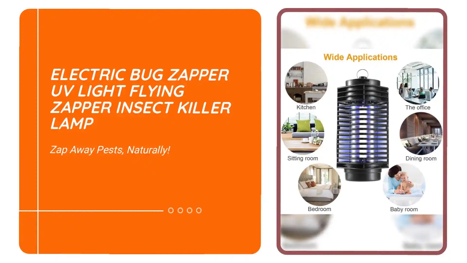 Electric Bug Zapper UV Light Flying Zapper Insect Killer Lamp by@Outfy