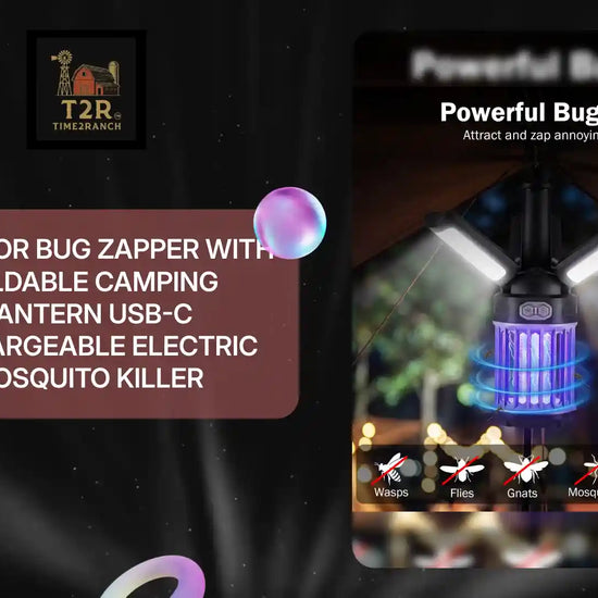 Outdoor Bug Zapper with Foldable Camping Lantern USB-C Rechargeable Electric Mosquito Killer by@Outfy