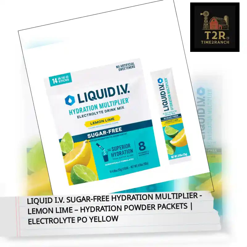 LIQUID I.V. Sugar-Free Hydration Multiplier - Lemon Lime &ndash; Hydration Powder Packets | Electrolyte Po Yellow by@Outfy