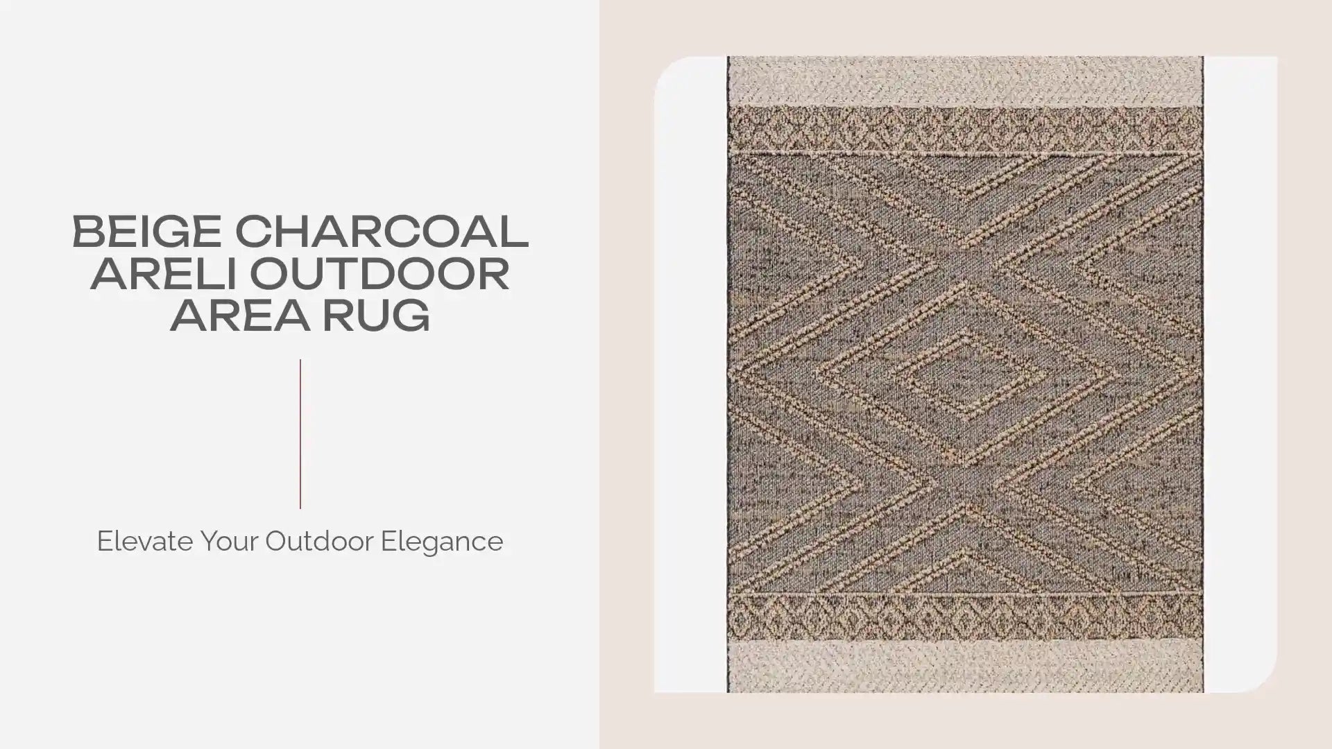 Beige Charcoal Areli Outdoor Area Rug by@Outfy