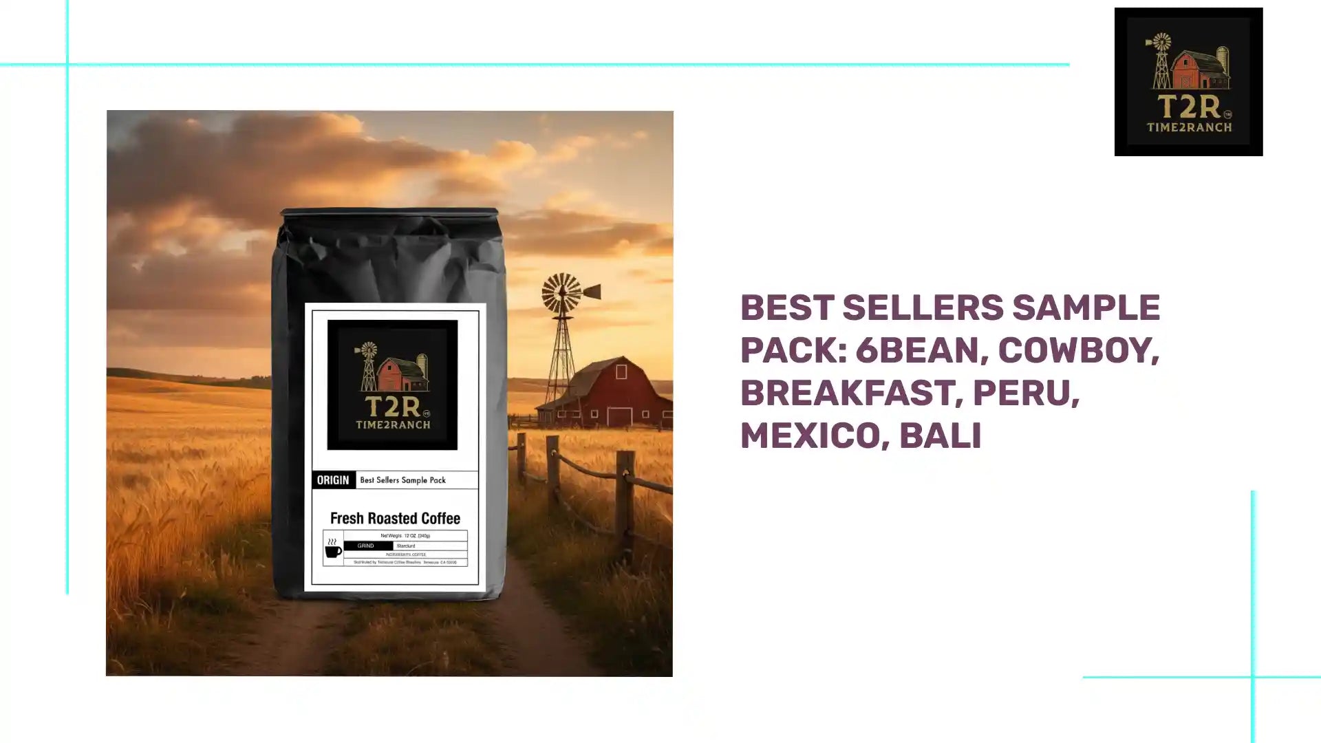 Best Sellers Sample Pack: 6Bean, Cowboy, Breakfast, Peru, Mexico, Bali by@Outfy