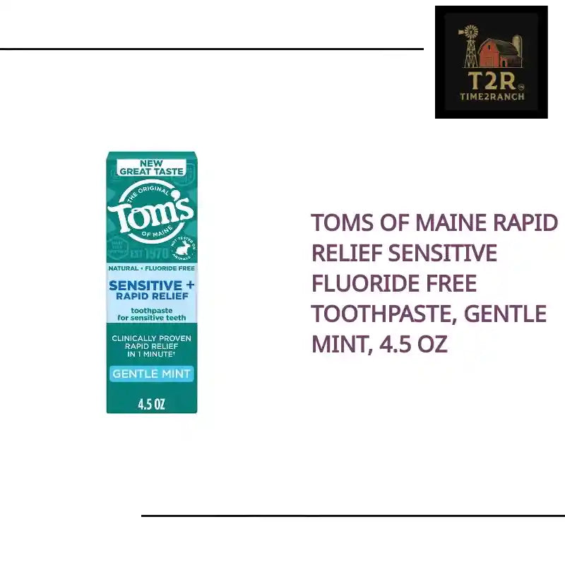 Toms Of Maine Rapid Relief Sensitive Fluoride Free Toothpaste, Gentle Mint, 4.5 OZ by@Outfy