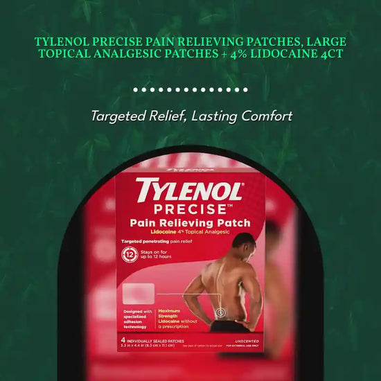 Tylenol Precise Pain Relieving Patches, Large Topical Analgesic Patches + 4% Lidocaine 4ct by@Outfy