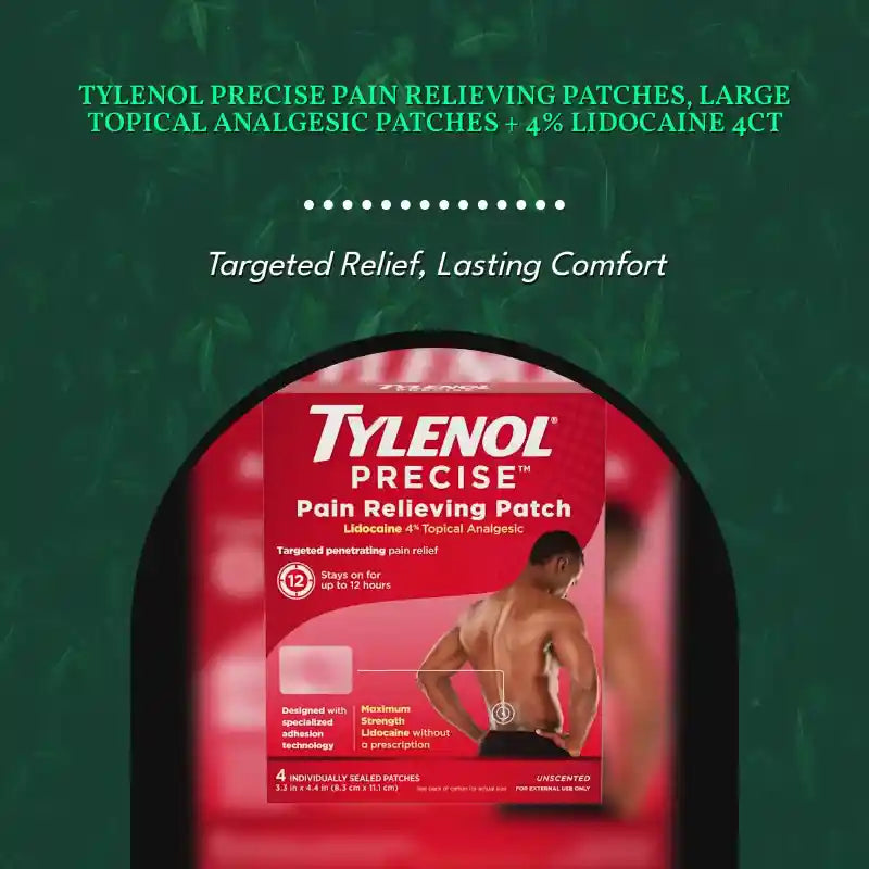 Tylenol Precise Pain Relieving Patches, Large Topical Analgesic Patches + 4% Lidocaine 4ct by@Outfy
