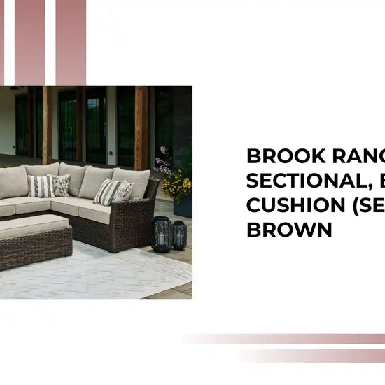 Brook Ranch - Sofa Sectional, Bench With Cushion (Set of 3) - Brown by@Outfy