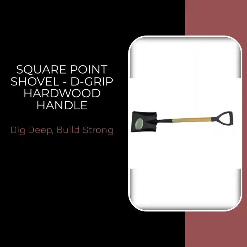 Square Point Shovel - D-Grip Hardwood Handle by@Outfy