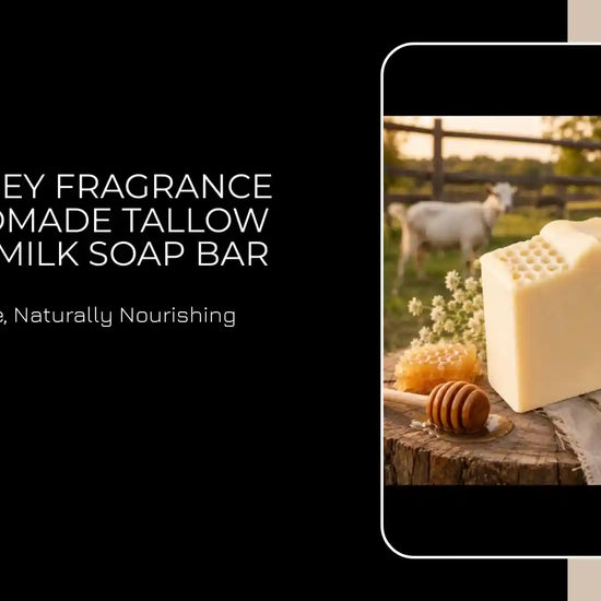 Milk + Honey Fragrance Free Handmade Tallow and Goat Milk Soap Bar by@Outfy