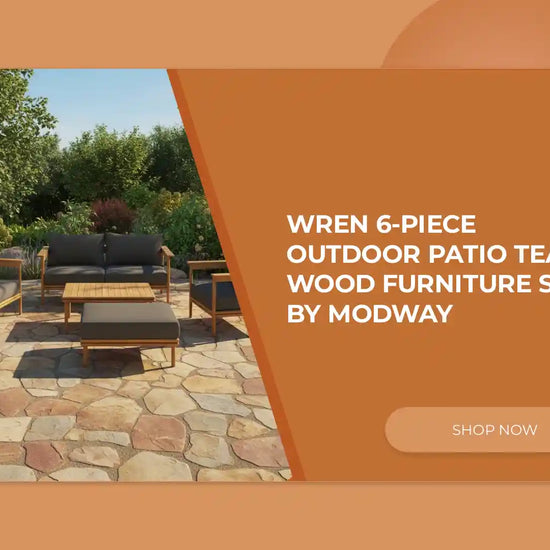 Wren 6-Piece Outdoor Patio Teak Wood Furniture Set by Modway by@Outfy