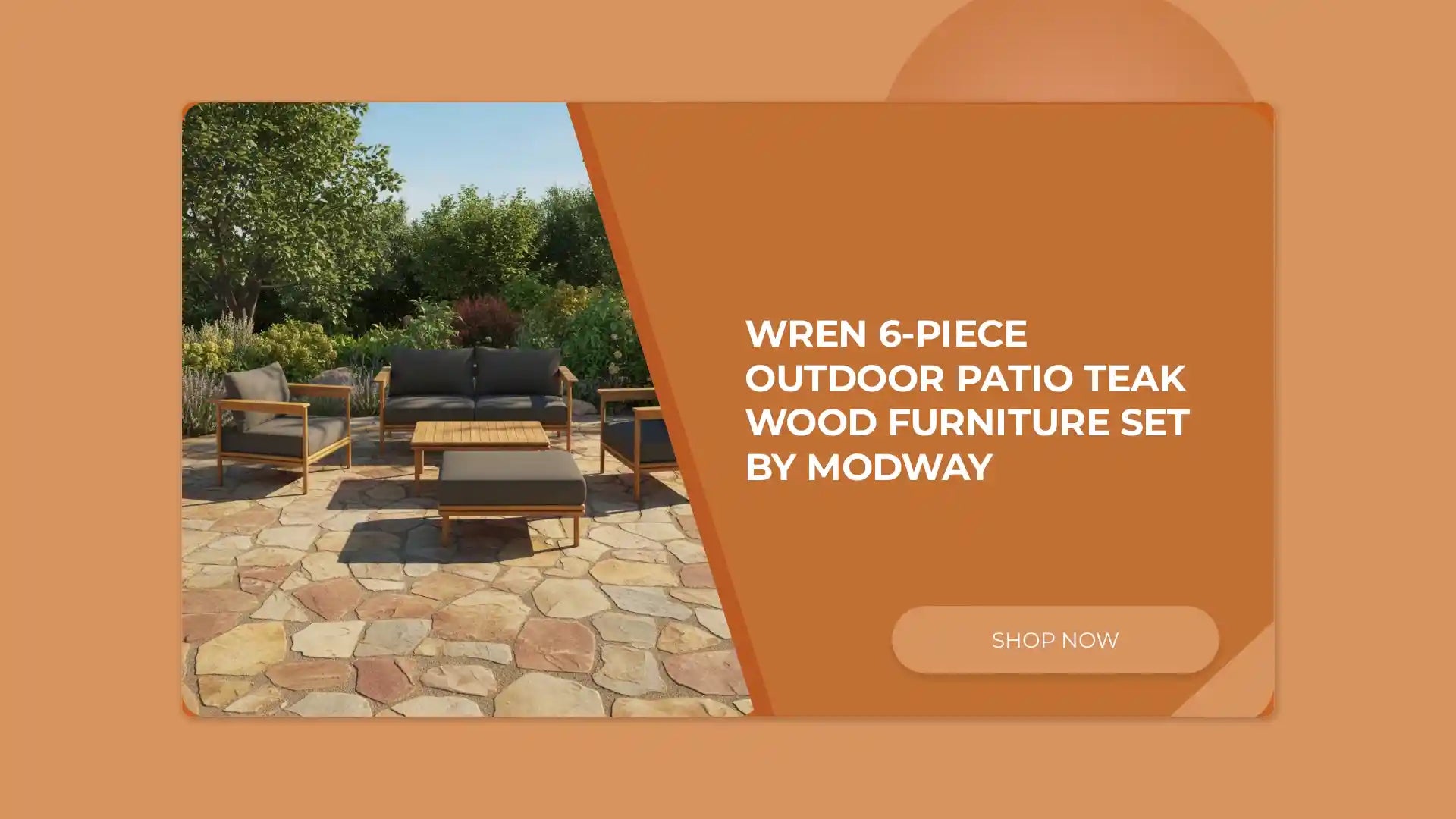 Wren 6-Piece Outdoor Patio Teak Wood Furniture Set by Modway by@Outfy