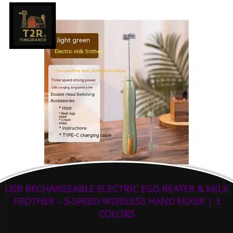 USB Rechargeable Electric Egg Beater &amp; Milk Frother &ndash; 3-Speed Wireless Hand Mixer | 3 Colors by@Outfy