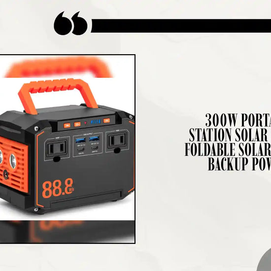 300W Portable Power Station Solar Generator w/ Foldable Solar Panel Camping Backup Power Supply by@Outfy