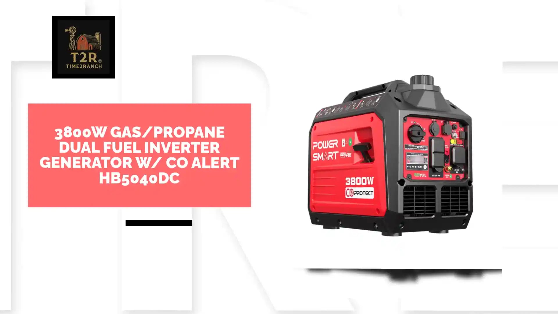 3800W Gas/Propane Dual Fuel Inverter Generator w/ CO Alert HB5040DC by@Outfy